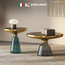 Modern light luxury tea table combination simple style glass small round table ins net red living room creative furniture designer