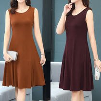 Modale Harness Vest Dresses Undershirt External to cover Knees With Kneecap Kneecap dress Knitted Sling Skirt Large Code Long Dress Summer
