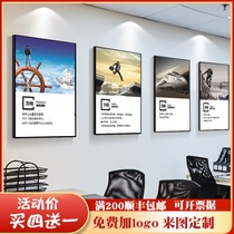 Office Decoration Painting Company Cultural Wall Corridor Meeting Room Background Wall Motivator Slogans Corporate Culture Hanging