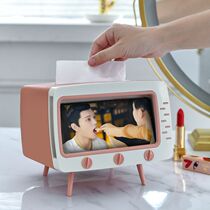 ins same cute TV tissue box Non-punching box box mobile phone holder storage box desktop ornaments home