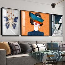 Light Extravaganza Modern Living Room Decoration Painting Figures Beauties Abstract Wall Paintings Creative Feather Upscale Triptych Hanging Paintings