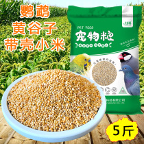 Hyun material yellow millet with Shell Millet Bird food tiger skin Parrot bird food bird feed Xuanfeng Jade Bird peony 5kg
