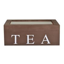 6 Compartments Tea Box Natural Wooden Tea Storage Organizer