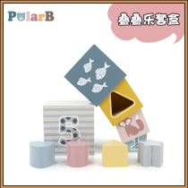 (Limited time reduction) PolarB focus on early childhood education cognitive shape matching set of box tower toys