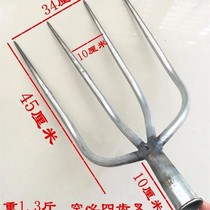 Iron fork head big iron fork fork multi-strand solid three-strand four-strand steel fork digging fork Agricultural manure fork pointed steel fork