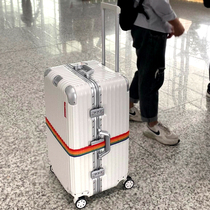 Enlarge thickened aluminium frame suitcase 40 oversized capacity 60 inch leather case pull bar case woman 50 sturdy and durable suitcase