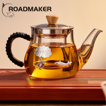 ROADMAKER bubble teapot glass tea set tea maker thickened high temperature resistant pure handmade silver teapot home