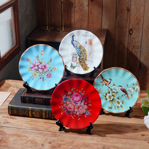 American ceramic decoration plate ornaments plate plate modern simple living room TV cabinet wine cabinet decoration