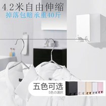 Punch-free telescopic clothesline indoor clothes artifact toilet invisible drying rack balcony stainless steel wire rope