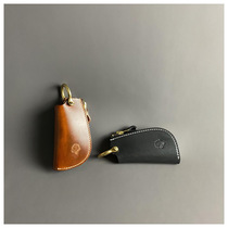 Japanese high-end wood leather pure handmade cow leather retro genuine leather key bag OENYHUKURO RRL click the wind