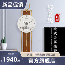 Nordic Deer Head Ceramic Clock Hanging Clock Home Living Room European Style Light Lavish Hanging Watch Fashion Trim Clock Atmosphere Wall-mounted Wall