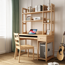 Full-Friend Children Study Table Full Solid Wood Computer Desk With Bookcase Writing Desk Solid Wood Book Taipei Strange-home Furniture Banner