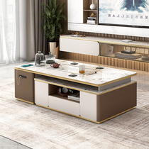 Light luxury rock board kung fu tea table tea table one living room small family tea table simple modern telescopic tea table