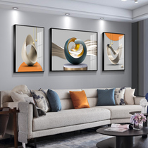 The sofa background wall decorates Nordic wind murals drawing room with a three - drawing wall clock in 2022