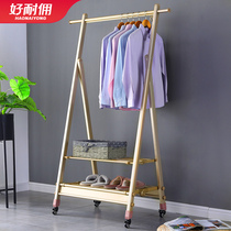Hanging single pole type aluminum alloy drying rack floor folding indoor drying rack bedroom simple cool clothes rack
