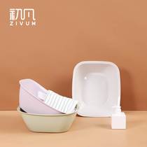 Infant baby wash square plastic basin bath thickening student pelvic washing in household pot