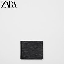 ZARA spring new pint mens bag black embossed wallet 3814920040