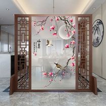 New Chinese style solid wood screen partition living room entrance door into the door to cover the porch mobile home hollow office seat screen