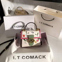 Hong Kong ITCOMACK summer hipster embroidered leather handbag 2021 New Tide crossbody womens bag