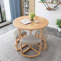 Nordic negotiating table and chairs Combined Janes milk tea shop Café Desk Guest Desk Furl Reception Leisure Small Round Table