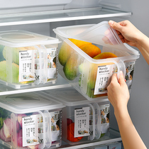 Japan imported refrigerator storage box kitchen drain fresh-keeping box food grade freezer fruit vegetable finishing box