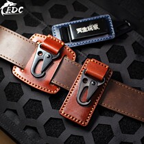 Hard goods male belt buckle waist clip hanging car key chain EDC fast pendant tanning leather eagle mouth buckle