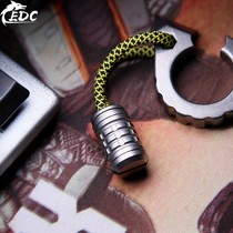 Bit titanium alloy knife drop anti-lost rope pendant thread fit hidden rope edc toy equipment anode baking color