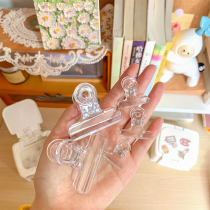 * Pages * Transparent long tail clip student large medium size small transparent storage board clip snack sealing clip