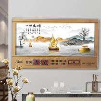 Kangbas perpetual calendar electronic clock 2021 new living room new Chinese wall inlaid Diamond backlit calendar clock Wall watch