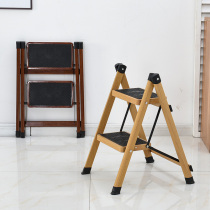Fulinxi wood grain two-step ladder three-step ladder multifunctional household ladder rack flower stand thickened folding ladder