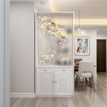 Living room entrance door tempered frosted glass screen partition shoe cabinet to block simple new modern small apartment decoration