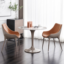 Rock plate negotiation table chair set with light luxury marble small round table modern sales office meeting guest negotiation leisure reception table