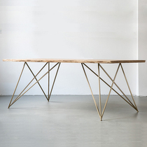Modern Brief Solid Wood Meeting Table Long Table Industrial Wind Loft Rectangular Desk Negotiate Table And Chairs Combination