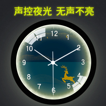 Luminous clock clock living room home bedroom fashion silent clock simple modern creative wall type quartz clock