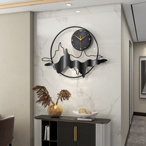 New Chinese wall clock living room home fashion clock atmospheric Chinese style art decorative hanging watch creative clock hanging wall