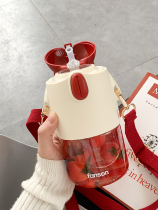 High value cute simple Net Red adult carry straw water cup female summer portable plastic anti-drop Cup trend