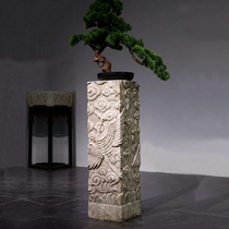 Stone carving cloud pillars do old crane blue stone pillars antique dragon pillars home Chinese decorative ornaments