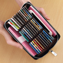 Paolo Anti-Magnetic Card Bag Mens Multiple Screens Genuine Leather Brief Large Capacity Womens Wallet Integrated Bag Credit Card Holder