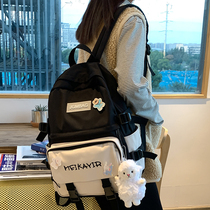 Junior high school high school high school student Backpack black high school high school childrens big capacity adorable double shoulder bag