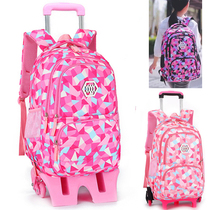 Hand-held schoolbag junior high school students pull rod girl 4-6-9 grade three-round climbing male large-capacity high school students 5
