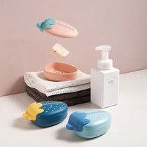 Cute Cartoon creative punch-free fertilizer household soap holder portable double drain soap box toilet soap box holder