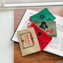 Canvas Zero Wallet Day Series New Retro Zero Money Bag Mini Woman Short And Cute Little Bag Bag Student Coin Bag