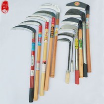 Special scythe for cutting leeks cutting bamboo agricultural folding small bending knife double telescopic rod mowing corn Rod artifact