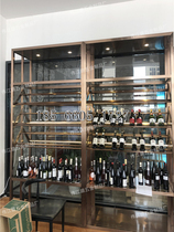 New stainless steel double-sided red wine rack inclined rose gold grape display cabinet partition thermostatic wine cabinet customization