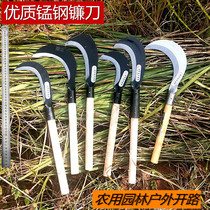 Outdoor agricultural weeding tools Manganese steel sickle wood knife Agricultural tools Corn reed sugar cane harvesting mowing cut wood sickle
