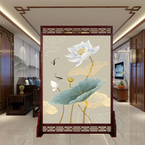 Customized Chinese solid wood screen partition living room porch flower and bird double-sided hollow seat screen office simple modern decoration