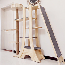 Meow Linyuan Solid Wood Cat Rack Large Cat Climbing Frame Climbing Cat Tree One Tiezhu Wooden Cat Villa