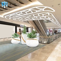 Hot sale glass fiber reinforced plastic floor flower pot shopping mall beautiful Chen decoration round creative flower outdoor landscape combination Flower Bowl