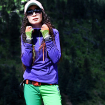 Beijing Forest outdoor autumn and summer elastic quick-drying clothes pullover hooded running fitness breathable long sleeve quick-drying T-shirt women