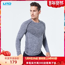 UTO leisurely mens sports long sleeve moisture absorption breathable sportswear base shirt